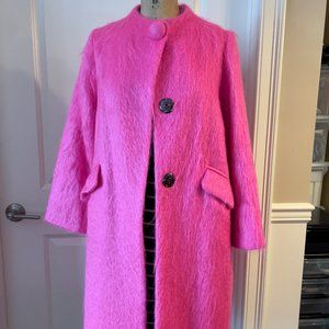 Milly Hot Pink Mohair Coat, size 4